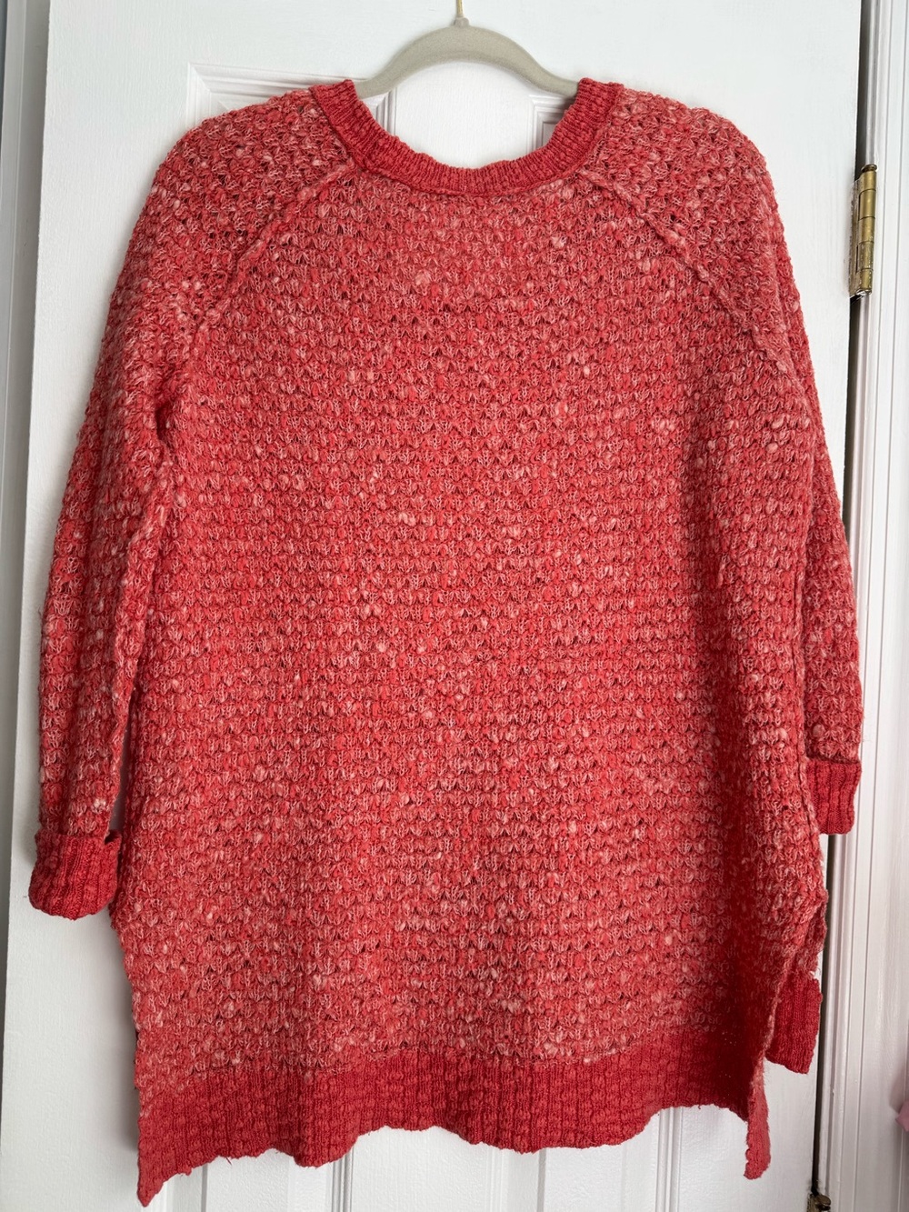 Free People Nantucket Red Side Slit Wool Blend Jeepster Pullover Sweater Size XS - Picture 12 of 16